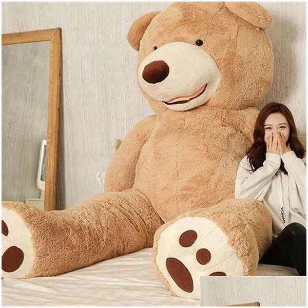 Animaux En Peluche En Peluche 130 Cm Doux Américain Nt Peau D'ours Jouet Gros Ours Manteau Pour Petite Amie Saint Valentin Cadeau Animal Teddy Manteaux Dr Dhv89