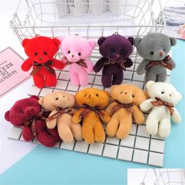 Animales de peluche rellenos 13 cm Oso de peluche P Juguete Muñeca siamesa Pequeño regalo Fábrica Venta al por mayor Llavero Colgante Regalos para novios Drop Deliv OTSCV