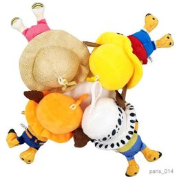 Gevulde pluche dieren 15 cm Japanse anime één stuk pluche speelgoed cartoon figuren luffy knuffel plueshies 4 pc's mini hanger poppen voor kinderen verjaardagscadeaus