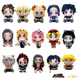 Animaux en peluche en peluche 17 styles P Toy Manga Tanjiro Nezuko Agatsuma Zenitsu Inosuke Tomioka Yoshio Poupée pour enfants Kawaii Oreiller Drop D Ot6Qi