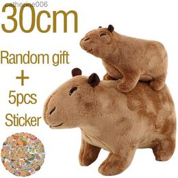 Animaux en peluche 18-30 cm Capybara peluche Simulation Capibara Anime peluche jouet animaux en peluche poupée douce enfants cadeau d'anniversaire envoi autocollant L231027