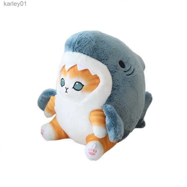 Animales de peluche de peluche 18 cm lindo tiburón gato camarón frito muñeca colgante hermosa habitación bolsa de coche decoración apertura regalo de vacaciones YQ240218