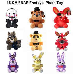 Gevulde pluche dieren 18 cm FNAf Gevulde pluche speelgoed Freddy Fazbear Bear Fox Rabbit Bonnie Chicago Peluche Juguetes 5 Nights Freddy Plush Toy Gift B240515