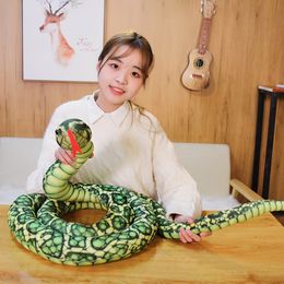 Animaux en peluche 1pc 200cm300cm serpents géants en peluche Simulation longue Python doré peluche serpent peluche enfants garçons cadeau décoration de la maison