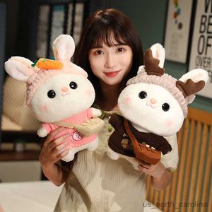 Animaux en peluche en peluche 1pc 30cm Mignon Big Head Rabbit avec un bandeau de pull