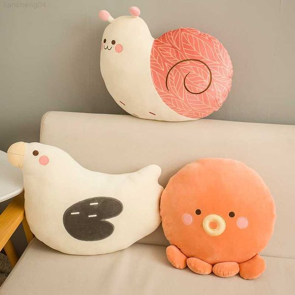 Animaux en peluche en peluche 1 pc 40 cm mignon Pigeon chat escargot pieuvre oreillers jouets en peluche peluche douce Kawaii animaux poupée pour enfants filles cadeaux d'anniversaire L230707