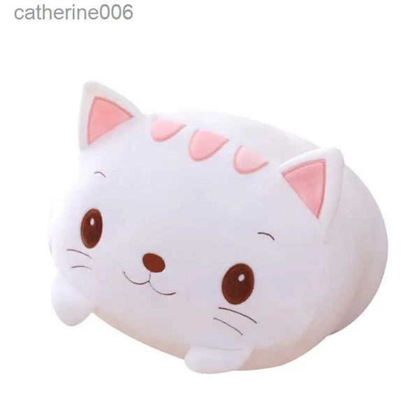 Animaux en peluche 1 pièces 20 cm chat blanc en peluche jouet en peluche doux doux dessin animé poupée oreiller cadeau d'anniversaire coussin mignon Kawaii PlushieL231027