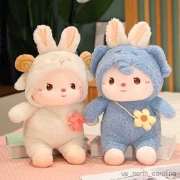 Animaux en peluche 1 pièces 30/40/50 cm lapin mignon se transformer en jouets en peluche poupées en peluche de dessin animé fille dormir assis R231110