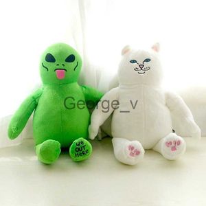 Gevulde Pluche Dieren 1 PCS 45 CM cartoon middelvinger kat en alien knuffel pop kinderen begeleidende slapen speelgoed kinderen vakantie geschenken Kawaii J230628