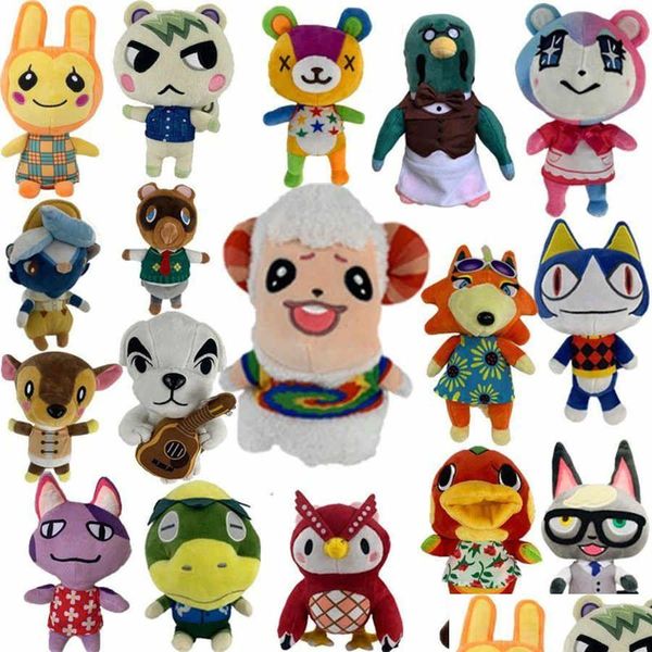 Animales de peluche rellenos 20-25 cm Animal Crossing P Figuras KK Tom Judy Isabelle Lobo lindo Regalo de fiesta para niños Entrega de juguetes Regalos Ot8Vt