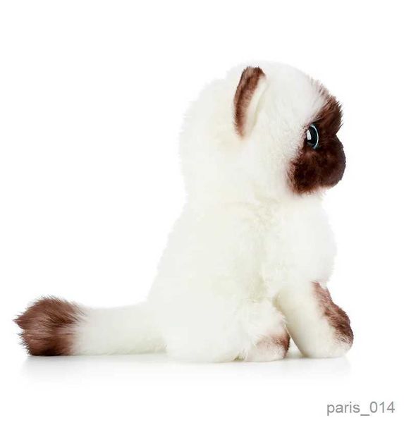 Animales de peluche de 20/26 CM, ojos azules, gatos, muñeca, simulación, lindo gato siamés, juguete de peluche, cara marrón y blanca, gato, decoración del hogar, el mejor regalo