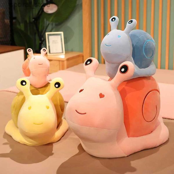 Animales de peluche rellenos 20-60 cm Kawaii Plush Lindo Snail Doll Toys Peluche Comfort suave Juguetes Decoración del hogar Decoración del bebé Regalos L411