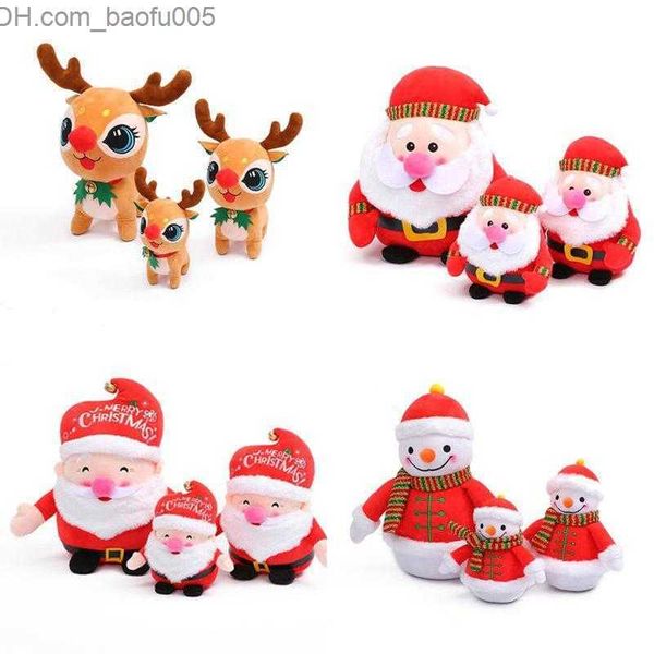 Animaux en peluche en peluche 2021 de haute qualité avec des cloches en peluche Elk Toy Party Favor Noël bonhomme de neige Père Noël poupée enfants donnant Z230629