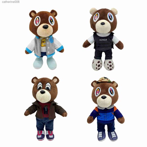 Animales de peluche de peluche 2023 nuevos 26 cm Kanye Teddy Bear juguetes de peluche lindo suave animación de peluche decoración de la habitación del hogar muñecas para niños cumpleaños regalo de Navidad L231228