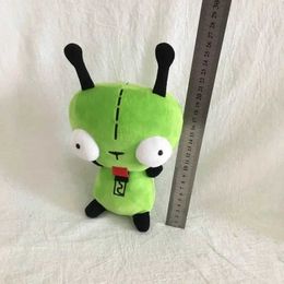 Animaux en peluche en peluche 20cm Alien et 3D Eyes Green Invader Zim Gir Dog Figure Toy Soft Collectable Christmas Gift Toys for Children Q0521