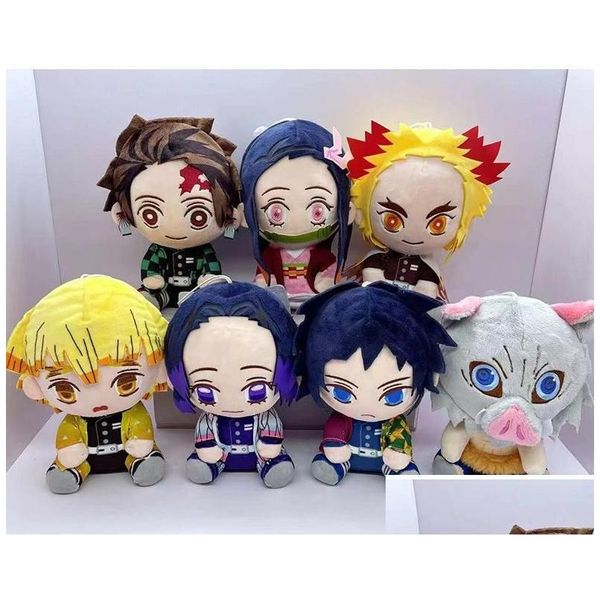 Animales de peluche rellenos 20 cm Dibujos animados Demon Slayer Toys Kazuma Tanjiro Nidouzi Mano Donew P Juguete Niños Regalo favorito Entrega de entrega Regalos Otkx8