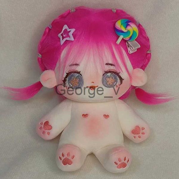 Animaux en peluche en peluche 20CM Idol Girl Doll DIY Cheveux longs en peluche Jouets Noir Rose Lisa Jennie Jisoo IZONE TWICE Red Velvet Oh My Girl MAMAMOO Aespa Dolls J230628