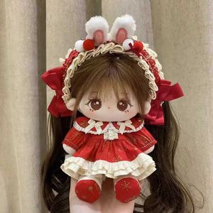 Animaux en peluche en peluche 20 cm Poll de lapin de lapin Red Vêtements vêtements cosplay robe up accessoires accessoires anime jouet figure de Noël