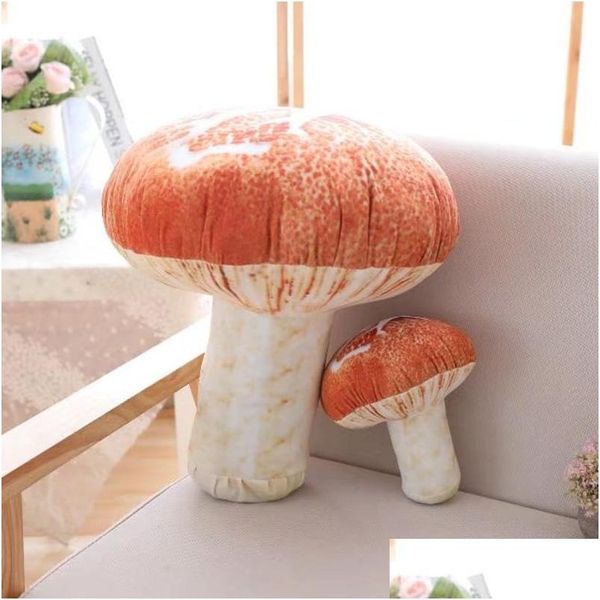 Animales de peluche de peluche 20Cm Juguetes Hongo Suave Kawaii Lindo San Valentín 3D Comida pequeña Vegetal Hogar Almohada para niños Muñeca Relleno Zip Dhcg5