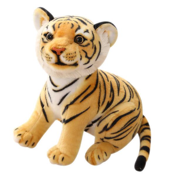 Animales de peluche de 23cm, simulación de tigre bebé, juguete de peluche, muñecos de tigre de bosque de animales salvajes suaves para niños, regalo de cumpleaños