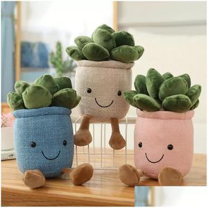 Gevulde pluche dieren 23 cm Succent planten Toys Soft Tip Bookshelf Home Decoration Simation Doll Creative Pot Bloemen kussen voor DHL43