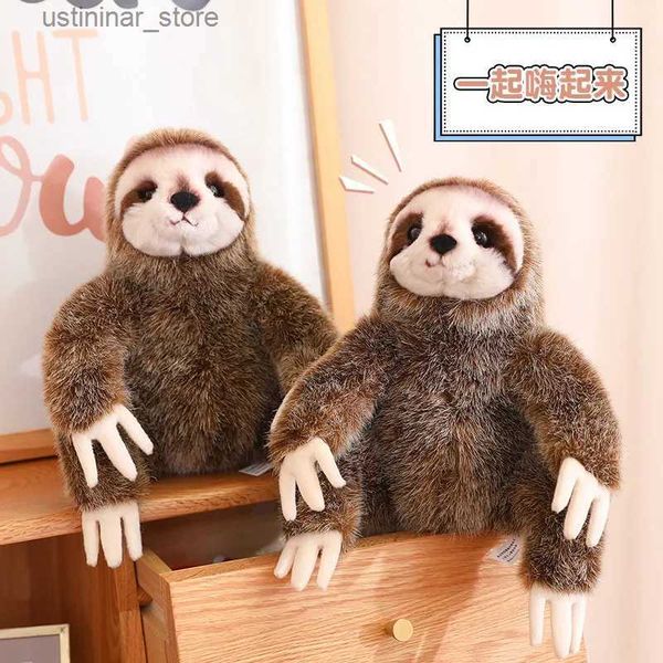 Animales de peluche rellenos 24 cm Cuddly Realisty Tres toed Sloth Plush Animal relleno Toy de peluche Strush Sloth Briter