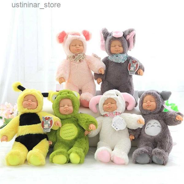 Animaux en peluche en peluche 25/37 cm mignons poupées de bébé endormies Silicone Face Baby Toys Polaires pour filles BJD Bebe Doll Reborn Baby Kids Toys L47