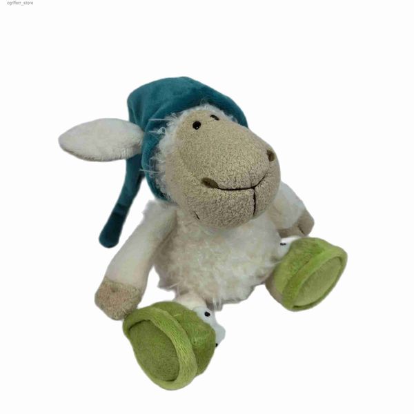 Animales de peluche rellenos 25-80 cm Pajamas Nightcap Sheep Plush Doll Animal Doll Algodón Soft Algodón Hogar Toya suave Sleeping Mate Plan de peluche Toys240327