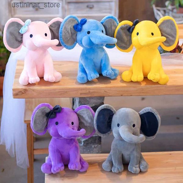 Animales de peluche rellenos 25 cm Lindos originales de la cama de cama Choo Express Humphrey Colorido Elefante Plush Muñecas suaves para niños 5 colores L47