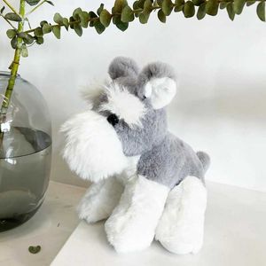 Animaux en peluche en peluche 27/35 cm simulation reallife animaux de compagnie schnauzer toys en peluche animal moelle