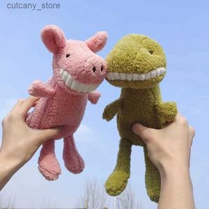 Gevulde pluche dieren 28/40 cm knuffels Smi tanden poppen Kawaii varken dinosaurus Panda ezel aap haai knuffeldier speelgoed cadeau voor kinderen L240320