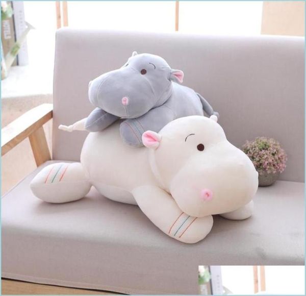 Animaux en peluche 284050 cm Kawaii Hippo poupées en peluche en peluche doux en coton oreiller animal mignon jouet anniversaire cadeau de Noël 7895410