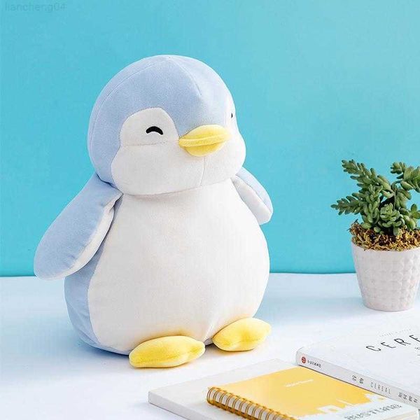 Animaux en peluche en peluche 28x30cm poupée pingouin mignon coton doux en peluche filles dormir oreiller câlins enfants Kawaii peluches animaux en peluche jouets L230707