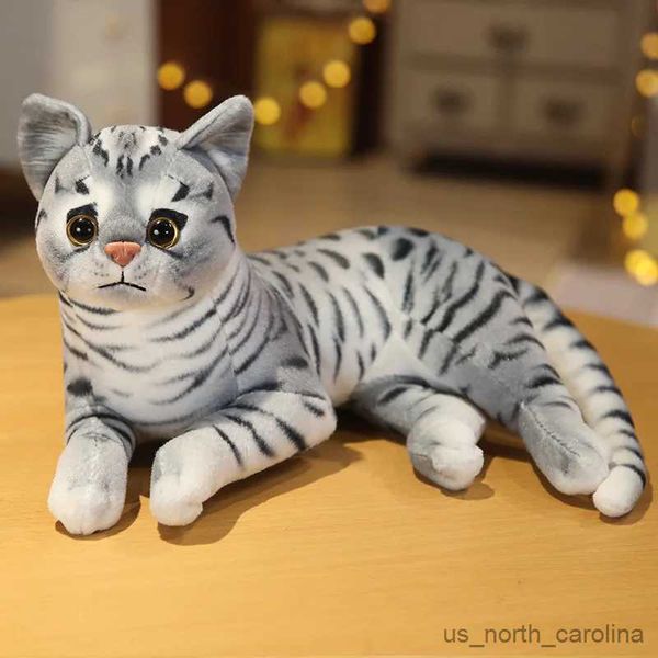 Animaux en peluche chat siamois 29cm, poupée réaliste, jouets pour enfants, décoration de maison, cadeau pour bébé