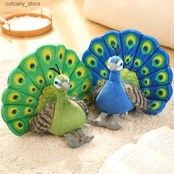 Animales de peluche de 30 cm, pavo real realista, juguetes de peluche, muñecos de pájaros suaves, regalos para niños, Navidad, cumpleaños, decoración de la habitación, foto Prop L240322