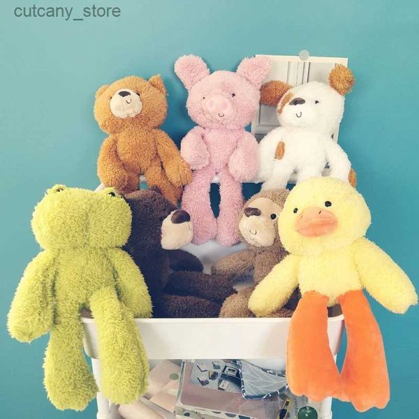 Animaux en peluche 30CM douce grenouille peluches oreillers jouets Kawaii Peluch ours mouton singe canard entièrement en peluche chiens chat apaiser poupées pour filles cadeaux L240320