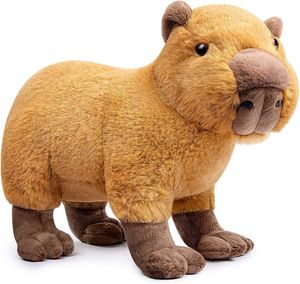 Gevulde pluche dieren 33 cm simulatie capybara pluche speelgoed kawaii capybara gevulde pop zachte capybara dierenpop voor kinderen meisjes speelgoed 230220