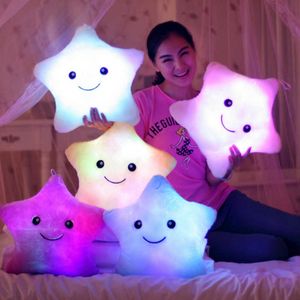 Animales de peluche de 34 cm, juguete creativo, peluche suave y luminoso, cojín de estrellas de colores brillantes, juguetes con luz LED, regalo para niños y niñas