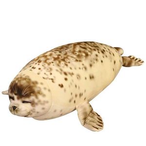 Animaux en peluche en peluche 35-110 cm de lion de mer humaine géante jouet moelleux remplissage doux animal scellé autocollant simulé mignon cadeau bébé b240515