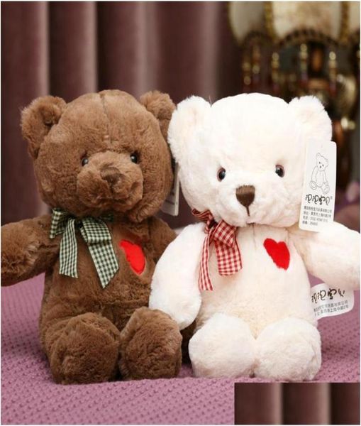 Animaux en peluche en peluche 35 cm 50 cm joli ours en peluche jouets ours mignons avec coeur poupée filles saint valentin cadeau enfants bébé noël Brin1177122