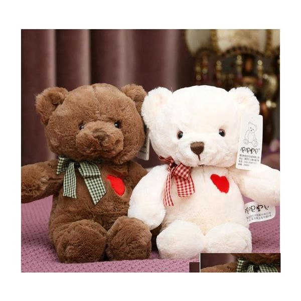 Animales de peluche de peluche 35 cm / 50 cm encantadores juguetes de oso de peluche osos lindos con muñeca de corazón niñas regalo de San Valentín niños bebé Navidad Brin Dhnd7