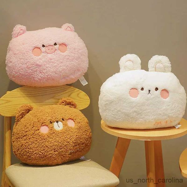 Animales de peluche de 35cm, animales, conejo, Rana, Tigre, cerdo, juguetes de peluche, cojín de sofá trasero suave de peluche de dibujos animados para niñas y niños