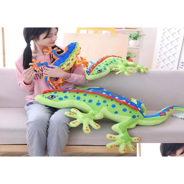 Animales de peluche rellenos 3D Gecko P Toy Toy de animal relleno suave Lizard Lizard Molly Almohada Cushion Kid Girl Gift WJ302 2202171868412 Dhje0