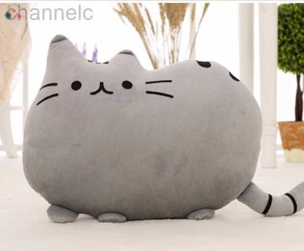 Animales de peluche rellenos 40*30 cm Almohada de gato Kawaii con cremallera solo piel sin pp galletas de algodón juguetes para muñecas de gato