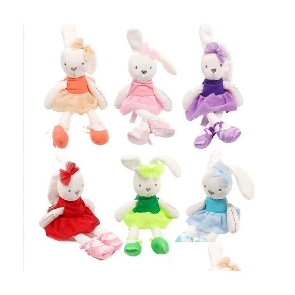 Animaux en peluche en peluche 42 cm mignon lapin porter un tissu avec robe jouet doux poupées d'animaux ballet pour bébé enfants cadeau d'anniversaire drop livrer Dhd9O