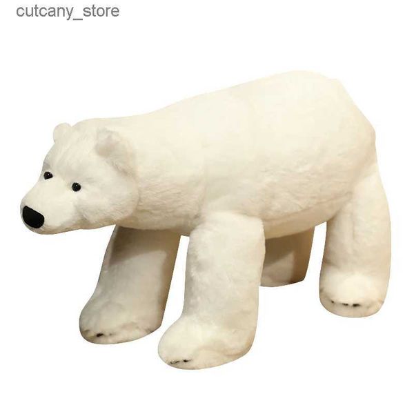 Animaux en peluche 45/60 cm nouveau mignon ours blanc en peluche animaux en peluche oreiller ours polaire tissu poupée cadeau d'anniversaire pour petite amie L240322