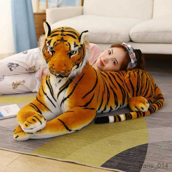 Animales de peluche de peluche 50-110 cm Tigre realista Juguetes de peluche Animales salvajes suaves Simulación Tigre blanco Muñeca Niños Niños Regalos de cumpleaños R231026