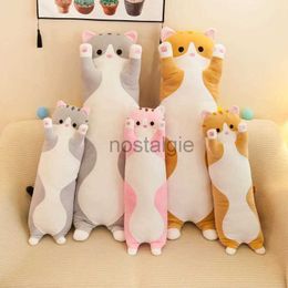 Animaux en peluche 50130CM Kawaii Long chat oreiller jouet poupée sommeil doux mignon sieste décor à la maison cadeau d'anniversaire pour les filles 230217 240307