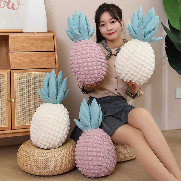 Animaux En Peluche En Peluche 50cm Simulation Ananas En Peluche Oreiller Jouets En Peluche Fruits Poupées Kawaii Canapé Chaise Coussin Chambre Décoration Cadeau pour Enfants HKD230706