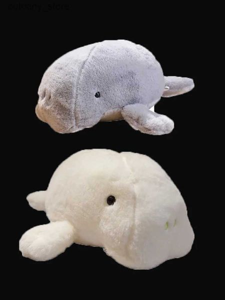 Animales de peluche rellenos 50 cm blanco salvavidas manatí muñeca peluche juguete relleno suave Dugong almohada animal marino juguete niña regalo acuario recuerdo L240320